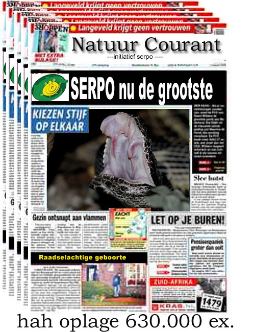 natuur courant / nieuwsbrief, een hah uitgave nieuwsbrief. Oplage 630.000 ex.