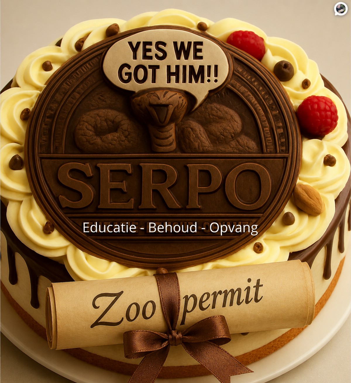 SERPO taart met Zoo permit